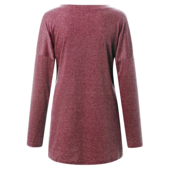 🆕⭐Plus sz Maroon red brushed sweater tunic - Picture 4 of 6